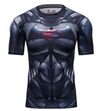 Red Plume Men’s Compression Sport Tight Cool Fashion Bat Running T Shirt