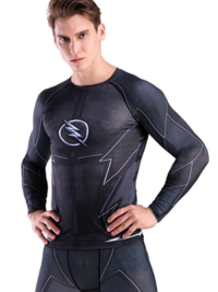 Red Plume Men’s Compression Sports Shirt Cool Lightning – Flash Running Long Sleeve Tee – 3 Colors