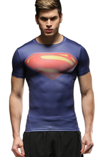 Red Plume Men’s Compression Tights Fitness Shirt,Casual Quick-dry Sports T-shirt
