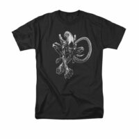 Alien Shirt Sketch Black T-Shirt
