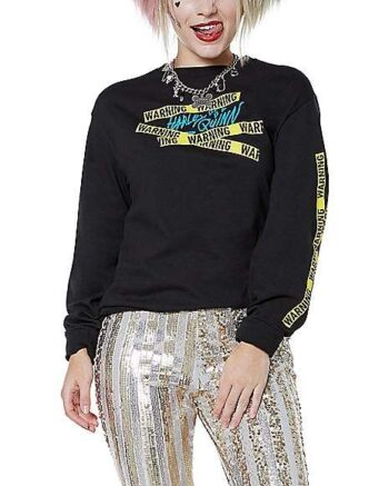 Warning Tape Harley Quinn Long Sleeve T Shirt