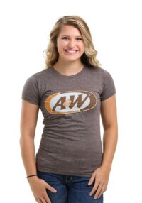 Heathered Brown A&W Logo Womens Tee