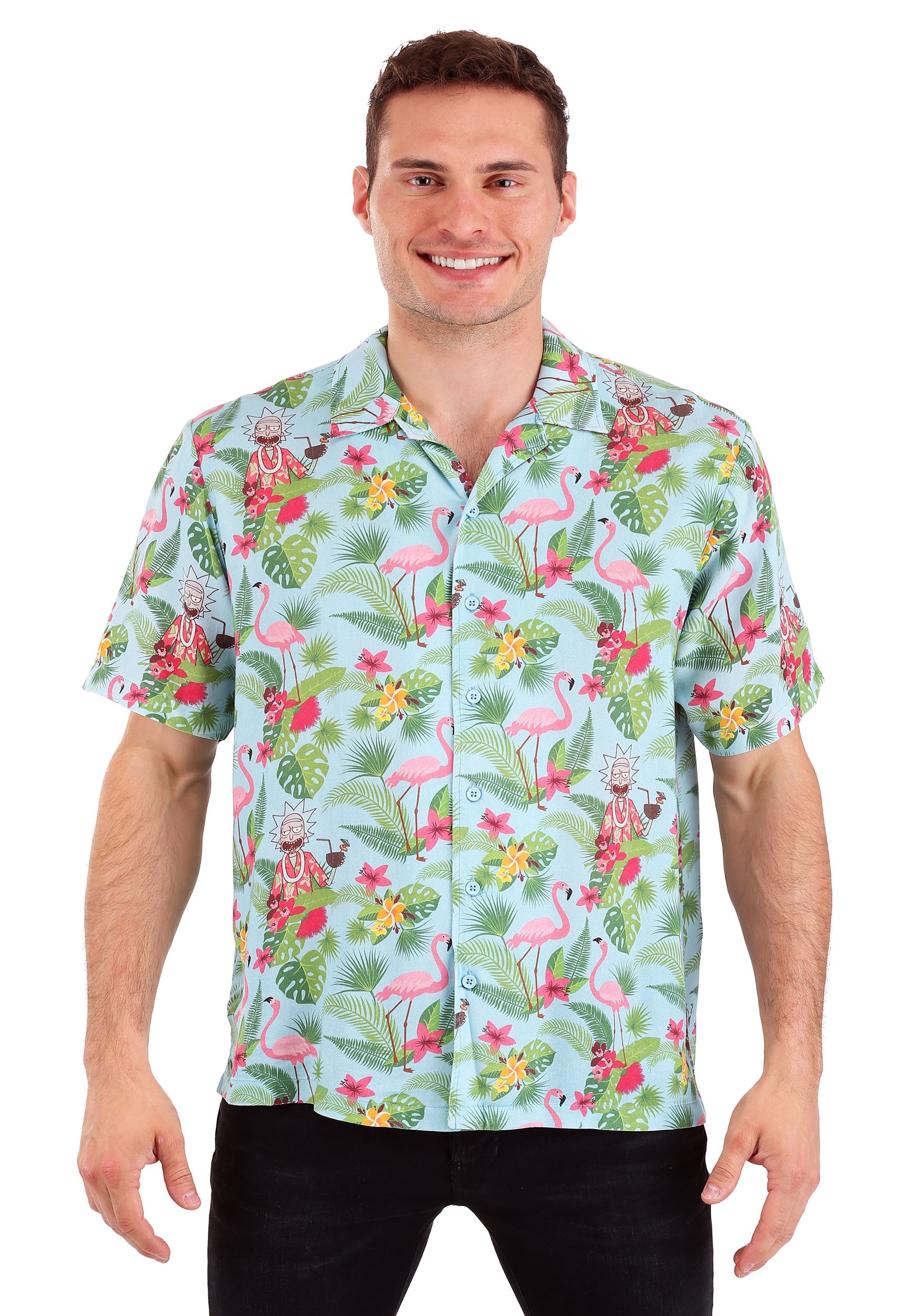 Woven Hawaiian Style Rick Button Up-Rick and Morty - Epic Shirt Shop