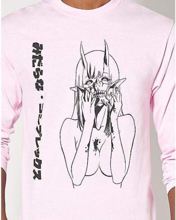 Demon Writing Long Sleeve T Shirt - Lewd Complex