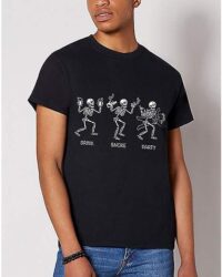 Skeleton Drink Smoke Party T Shirt